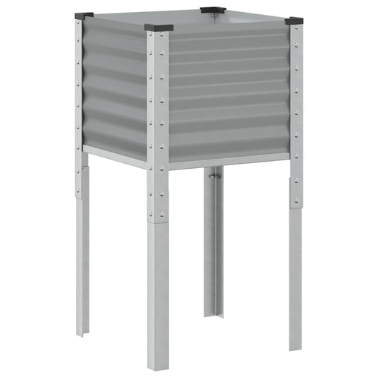 Garden Planter Grey 45x45x88 cm Steel
