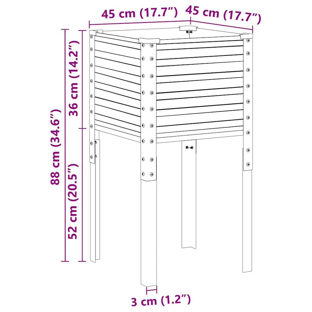 Garden Planter Anthracite 45x45x88 cm Steel