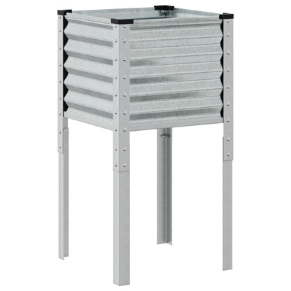 Garden Planter 45x45x88 cm Galvanised Steel