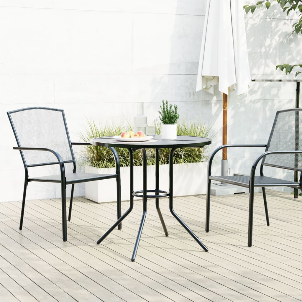 Patio Table Round Anthracite Ø80x72,5 cm Powder-coated Steel