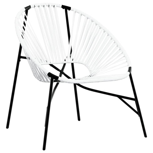 Garden Egg Chair Black and White Poly Rattan