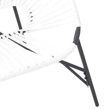 Garden Egg Chair Black and White Poly Rattan