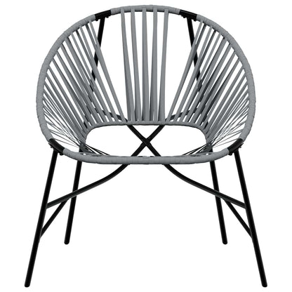 Garden Egg Chair Black and Light Grey Poly Rattan