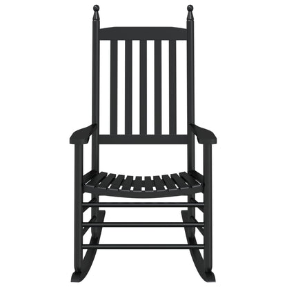 Rocking Chairs with Curved Seats 2 pcs Black Solid Wood Poplar