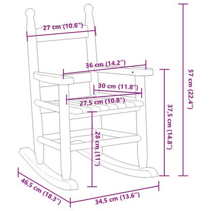 Rocking Chairs for Children 2 pcs Black Solid Wood Poplar