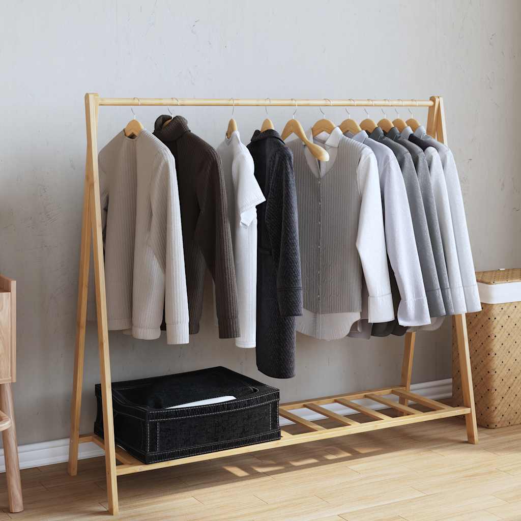 Clothes Rack with Shelves 106x34x102 cm Bamboo
