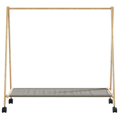 Clothes Rack with Shelves and Wheels 106x34x106.5 cm Bamboo