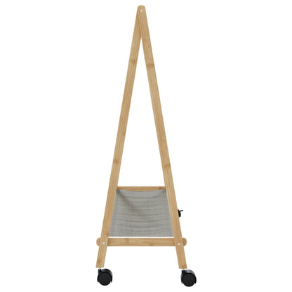 Clothes Rack with Shelves and Wheels 106x34x106.5 cm Bamboo