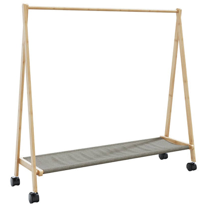 Clothes Rack with Shelves and Wheels 106x34x106.5 cm Bamboo