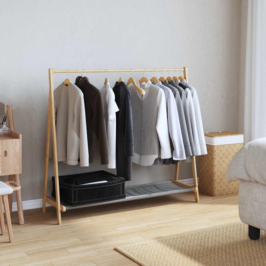 Clothes Rack with Shelves 106x34x102 cm Bamboo