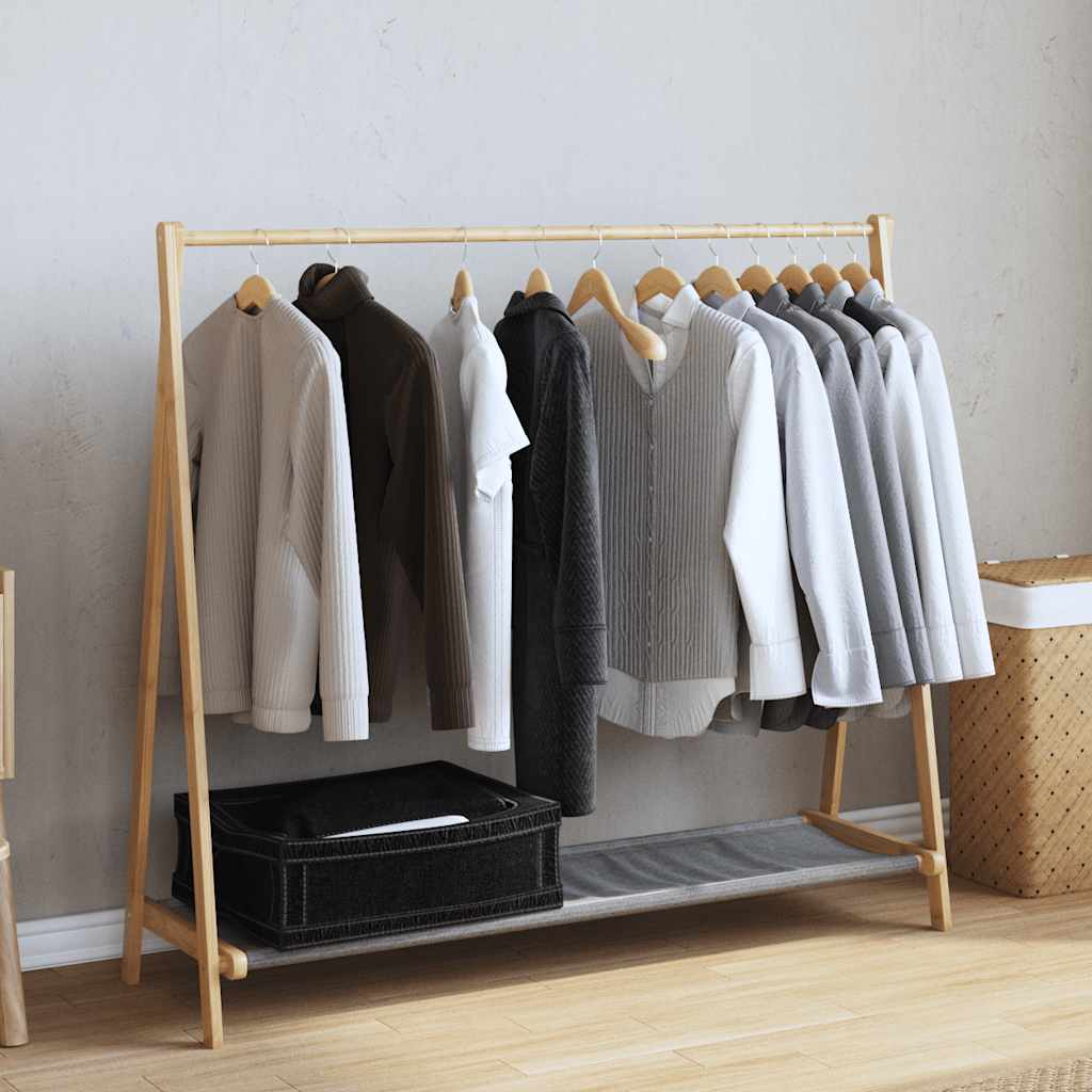 Clothes Rack with Shelves 106x34x102 cm Bamboo