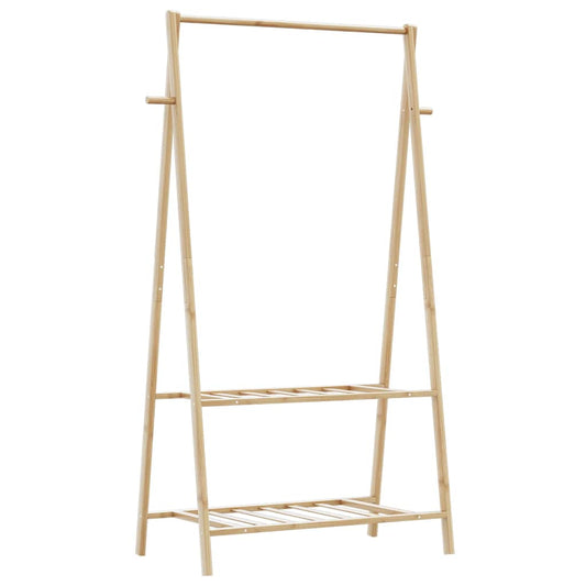 Clothes Rack with Shelves 96x45.5x150.5 cm Bamboo