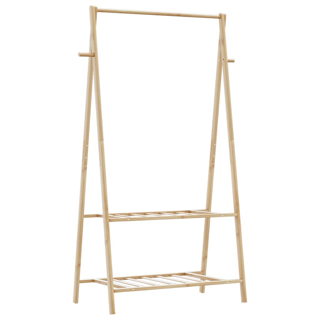 Clothes Rack with Shelves 96x45.5x150.5 cm Bamboo