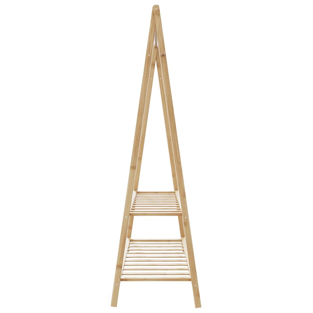 Clothes Rack with Shelves 132x45.5x150.5 cm Bamboo