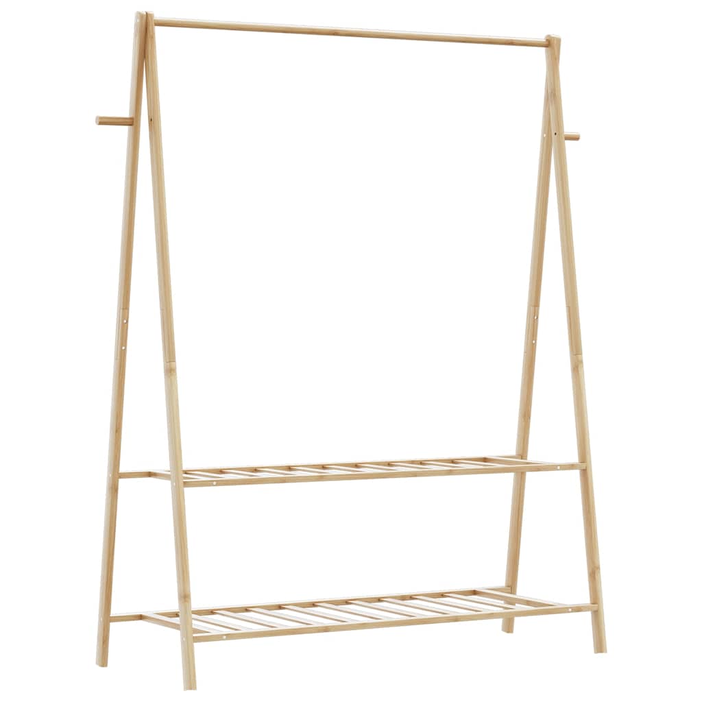 Clothes Rack with Shelves 132x45.5x150.5 cm Bamboo