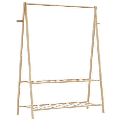 Clothes Rack with Shelves 132x45.5x150.5 cm Bamboo