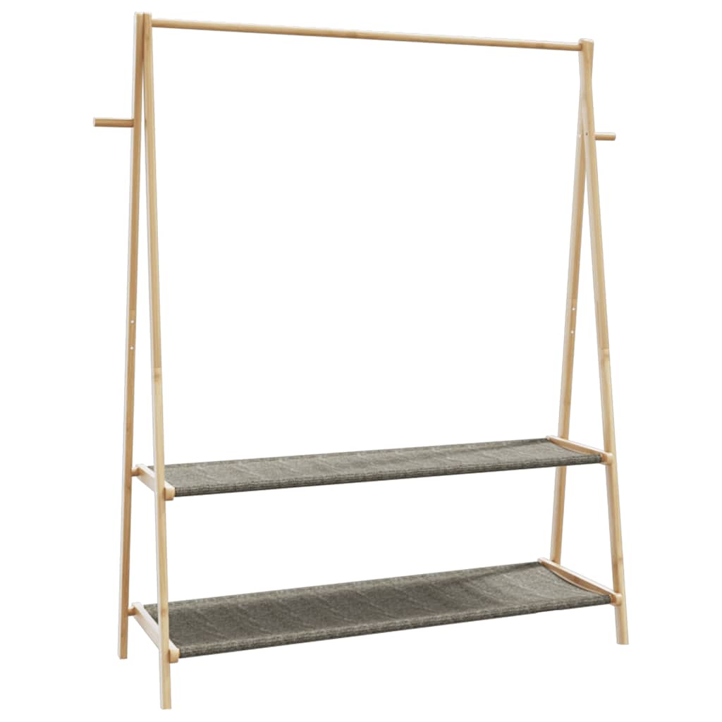 Clothes Rack with Shelves 132x45.5x150.5 cm Bamboo