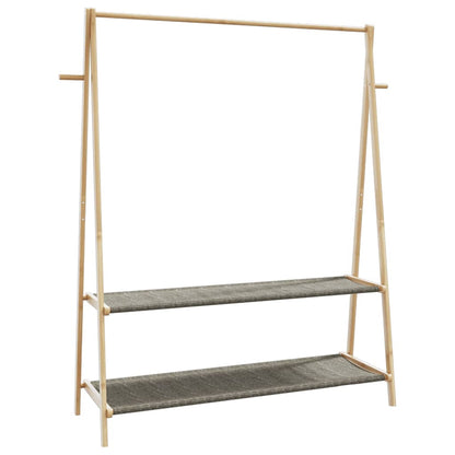 Clothes Rack with Shelves 132x45.5x150.5 cm Bamboo