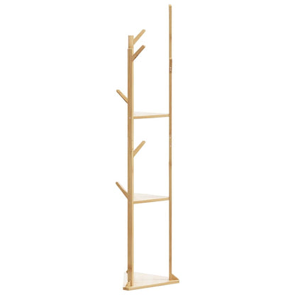 Coat Stand with Hooks and Shelves 39x33x166 cm Bamboo
