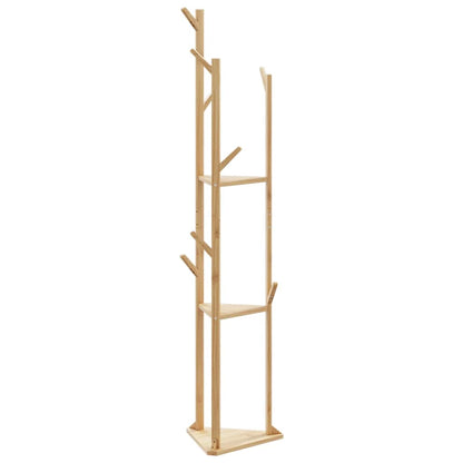 Coat Stand with Hooks and Shelves 39x33x166 cm Bamboo