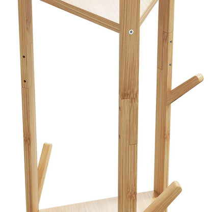 Coat Stand with Hooks and Shelves 39x33x166 cm Bamboo
