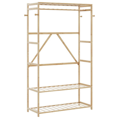 Clothes Rack with Shelves 110x40x175 cm Bamboo