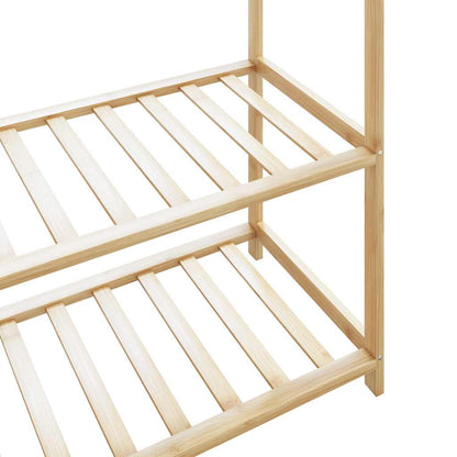 Clothes Rack with Shelves 110x40x175 cm Bamboo