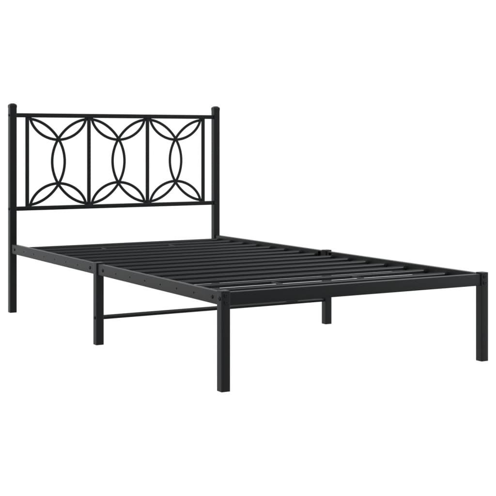 Bed Frame | Black | Steel | Single | Bed Frame | Rectangular | Modern