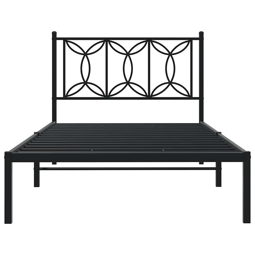 Bed Frame | Black | Steel | Single | Rectangular | Modern | Durable