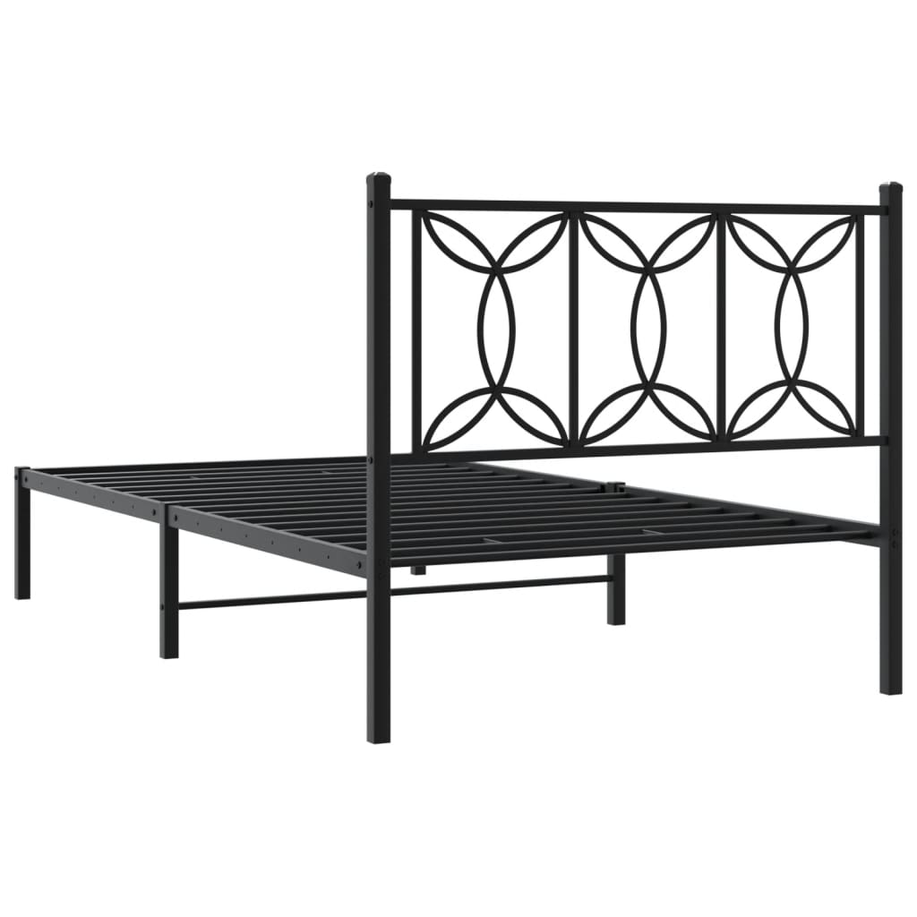 Bed Frame | Black | Steel | Single | Rectangular | Modern | Durable