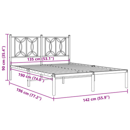 Bed Frame | Black | Steel | Double | Bed Frame | Rectangular | Modern