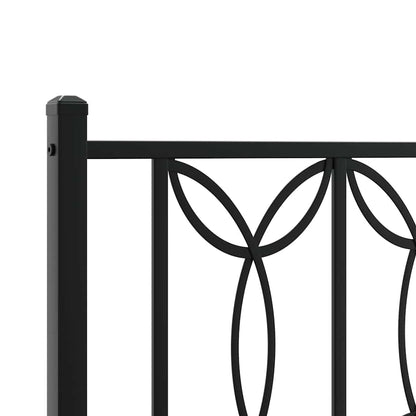 Metal Bed Frame without Mattress with Headboard Black 160x200cm
