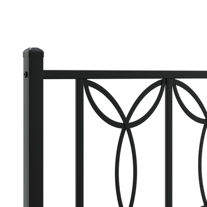 Metal Bed Frame without Mattress with Footboard Black 193x203cm