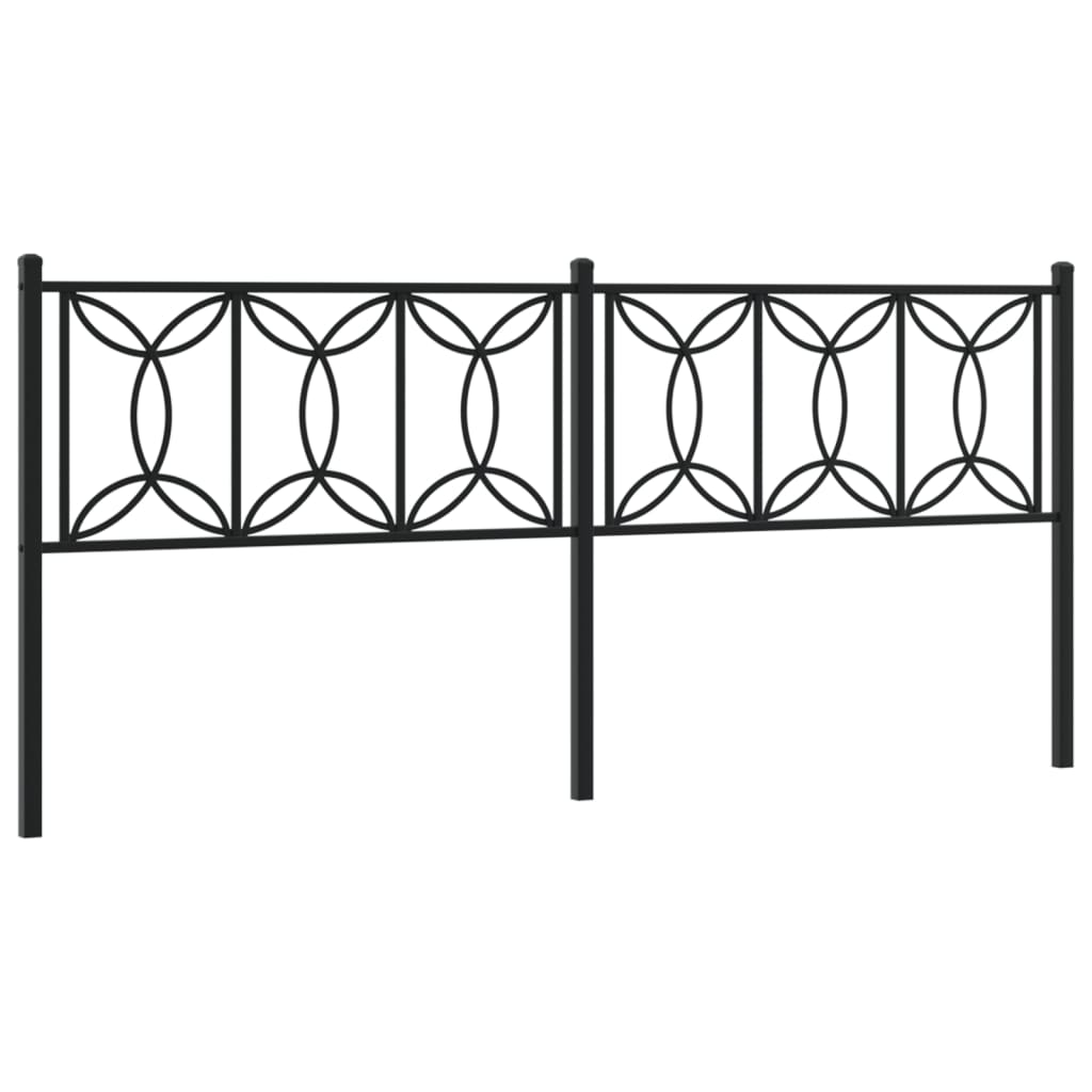 Metal Replace Headboard Black 193 cm