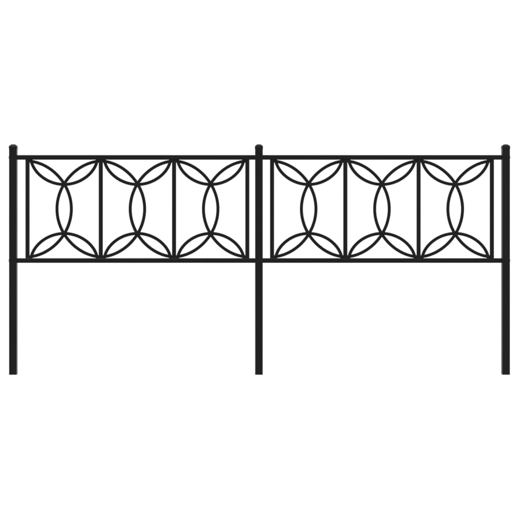 Metal Replace Headboard Black 200 cm
