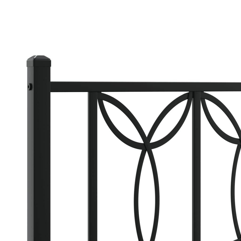 Metal Replace Headboard Black 200 cm