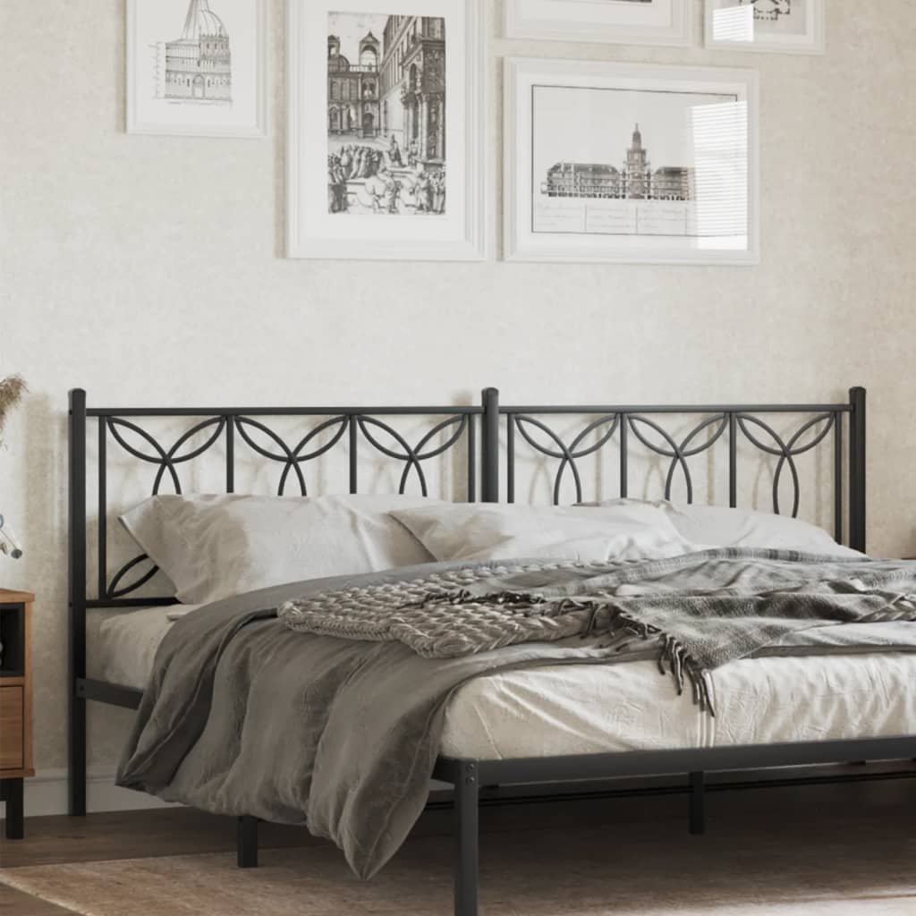 Metal Replace Headboard Black 200 cm
