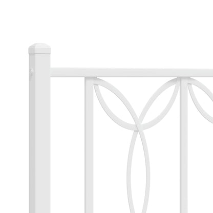 Metal Bed Frame without Mattress with Headboard White 90x200cm
