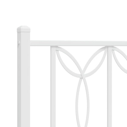 Metal Bed Frame without Mattress with Headboard White 183x213cm