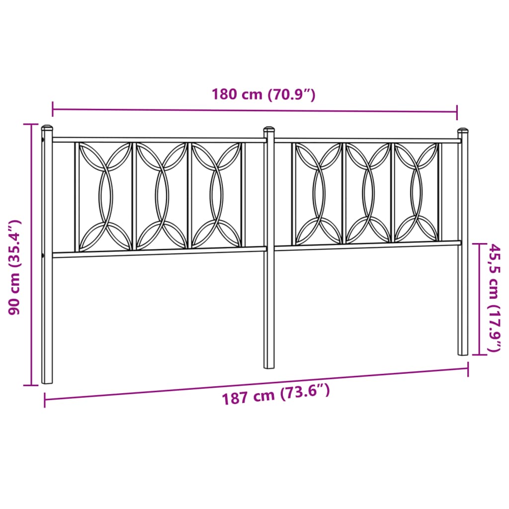 Metal Replace Headboard White 180 cm