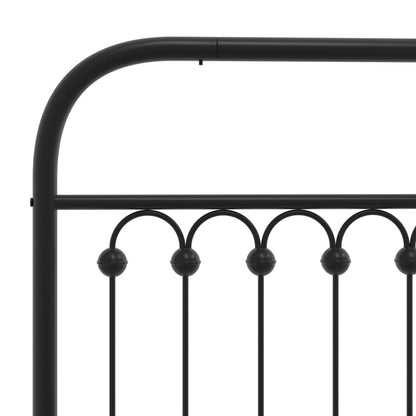 Metal Bed Frame without Mattress with Footboard Black 140x200cm