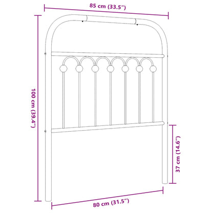 Metal Replace Headboard Black 80 cm