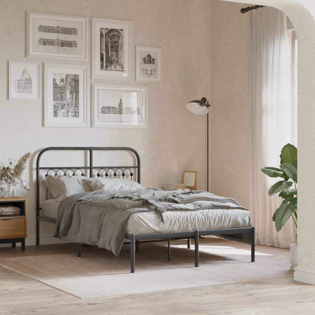 Metal Replace Headboard Black 120 cm