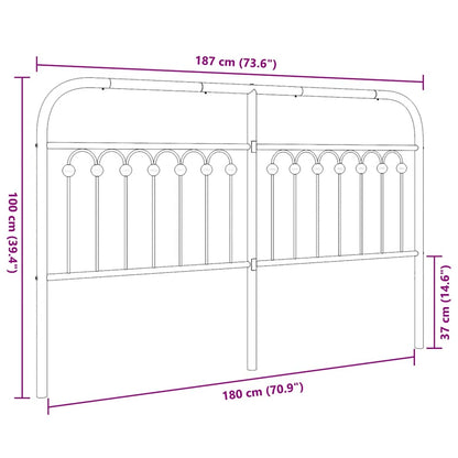 Metal Replace Headboard Black 180 cm