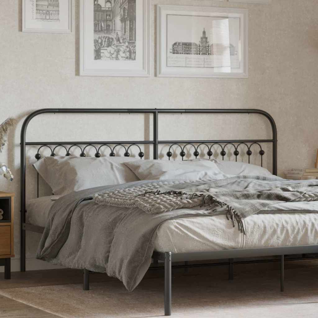 Metal Replace Headboard Black 180 cm