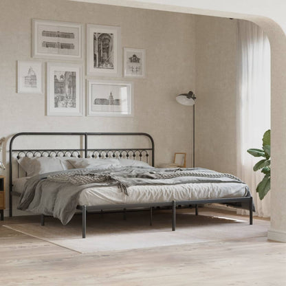 Metal Replace Headboard Black 193 cm