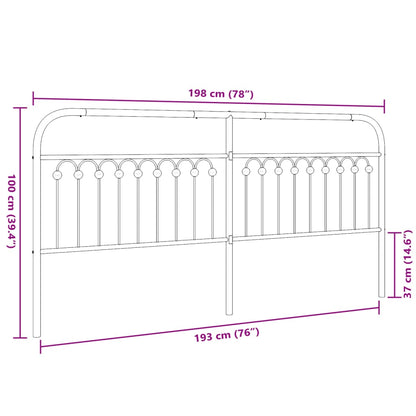 Metal Replace Headboard Black 193 cm