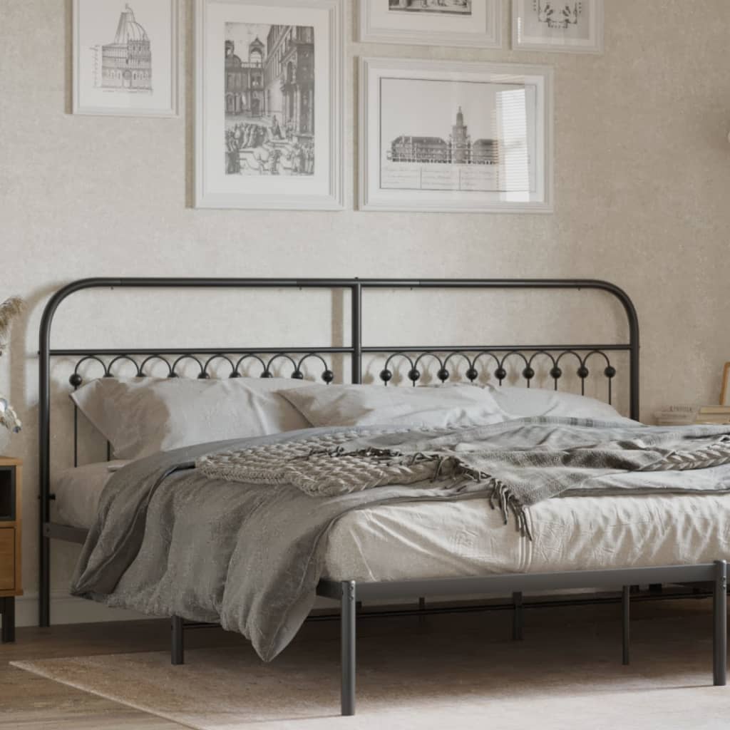 Metal Replace Headboard Black 193 cm