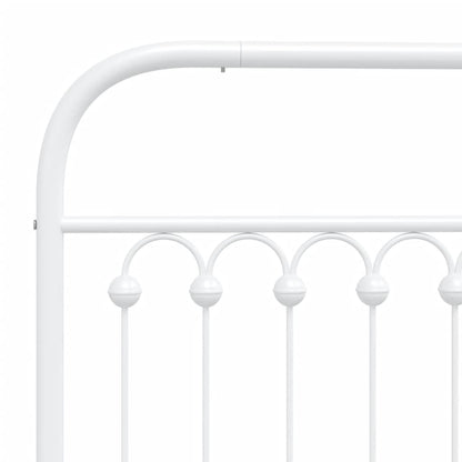 Metal Bed Frame without Mattress with Footboard White 100x200cm