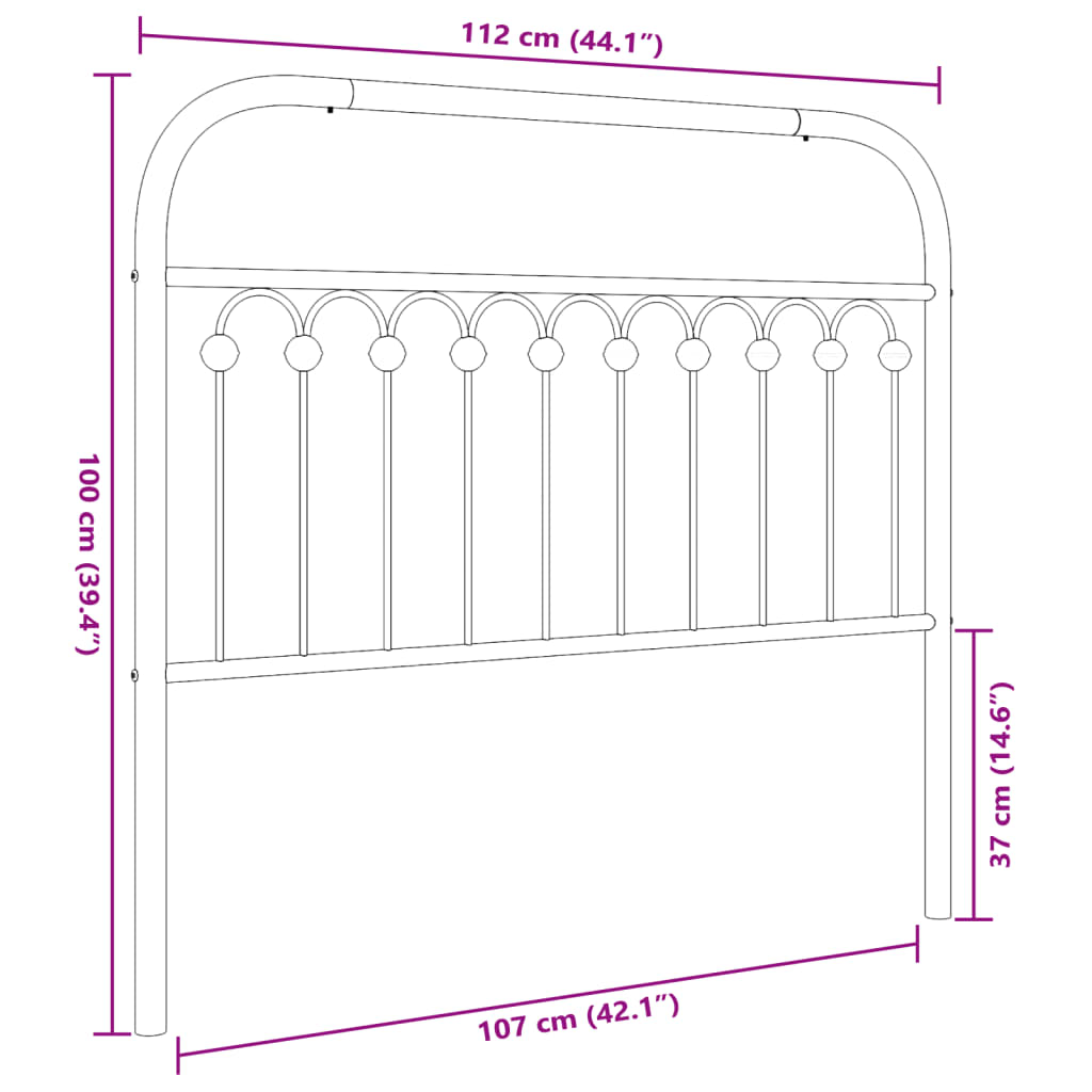 Metal Replace Headboard White 107 cm